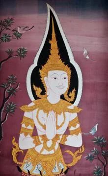 Buddhist murals Stock Photos