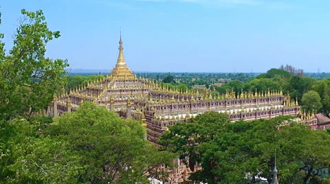 Buddhist Pagoda in Monywa Stock Footage 62723540