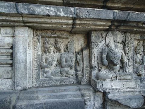 Buddhist Prambanan temple complex the largest temple in java, Central Java,.. Stock-Fotos
