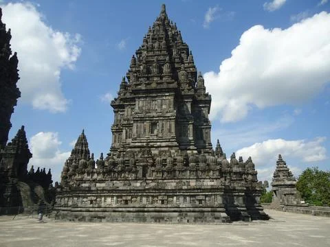 Buddhist Prambanan temple complex the largest temple in java, Central Java,.. Stock-Fotos