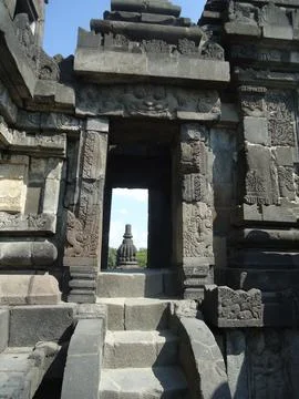 Buddhist Prambanan temple complex the largest temple in java, Central Java,.. Fotos de archivo