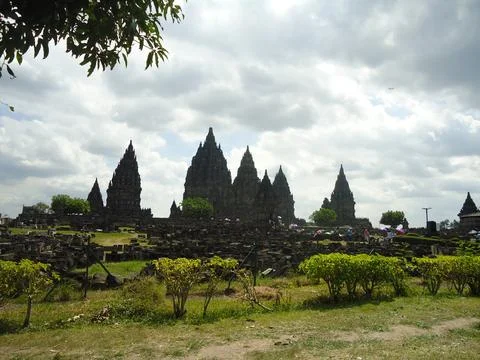 Buddhist Prambanan temple complex the largest temple in java, Central Java,.. Stock Photos