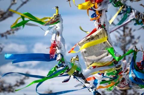 The Buddhist pray in trees Stock Photos
