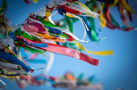 The Buddhist pray in trees Stock Photos
