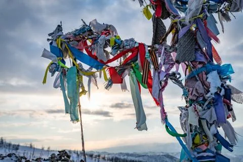 The Buddhist pray in trees Foto stock