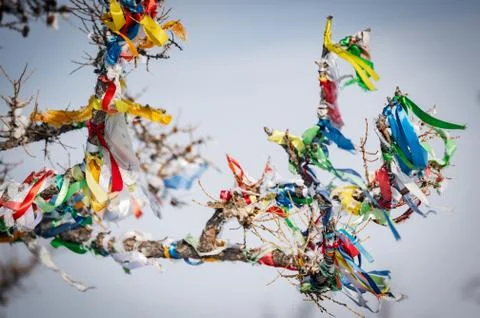 The Buddhist pray in trees Foto stock