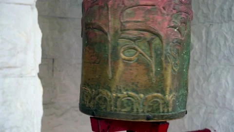 The Buddhist prayer drum. Stock Footage 133799862