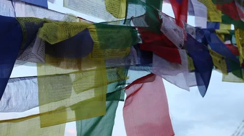 Buddhist prayer flags closeup Stock Footage 59756589
