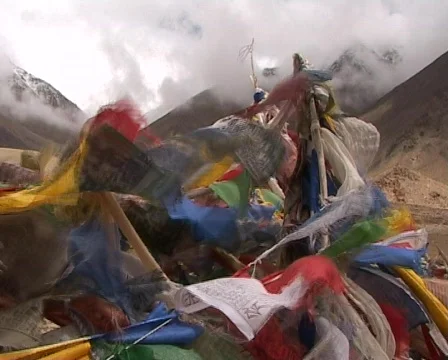  Buddhist prayer flags Stock Footage 378082