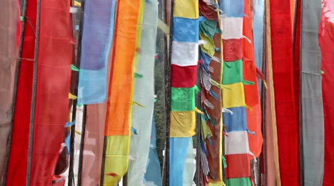 Buddhist Prayer Flags Stock Footage 33049537