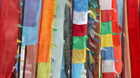 Buddhist Prayer Flags Stock Footage 33051109