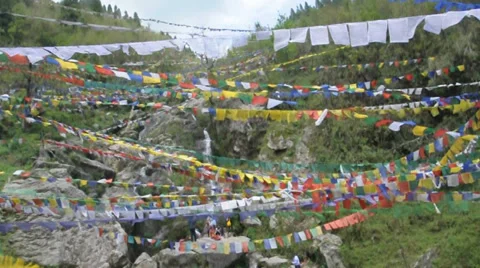 Buddhist Prayer Flags Stock Footage 38623948