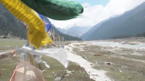 Buddhist prayer flags Stock-Footage 38672492