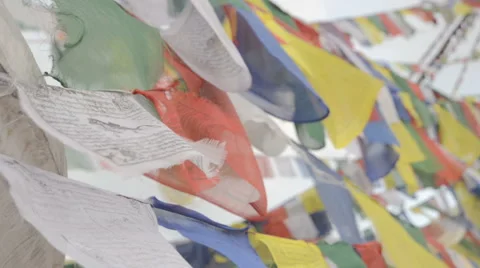 Buddhist prayer flags 스톡 동영상 41678497