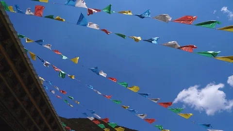 Buddhist Prayer Flags Video stock 88376759