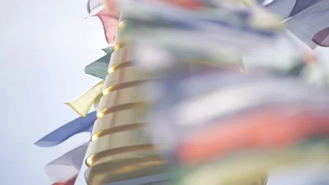 Buddhist prayer flags Stock Footage 130241193