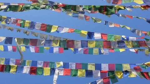 Buddhist prayer flags (horizontal) Video stock 58549610