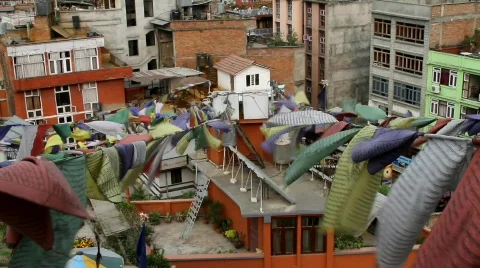Buddhist Prayer Flags In Kathmandu Stock Footage 741872