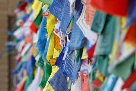 Buddhist prayer flags Foto stock