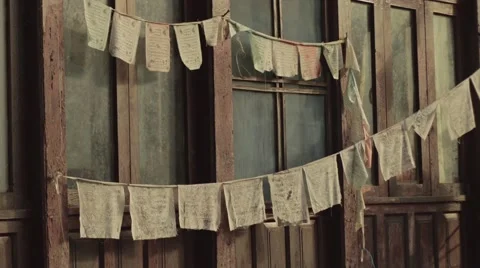 Buddhist prayer flags timelapse. Stock Footage 58106255