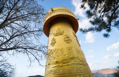 Buddhist prayer wheel Stock Photos