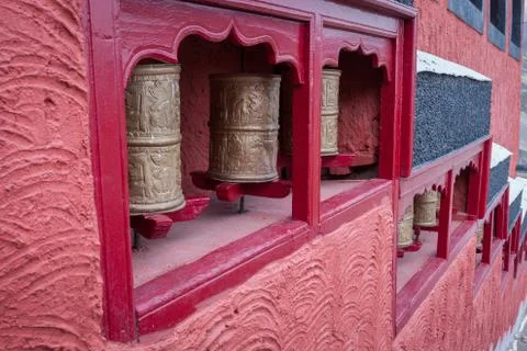 Buddhist prayer wheel Stock Photos