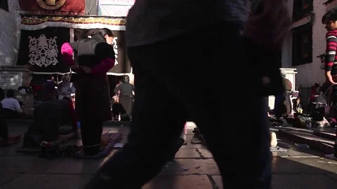 Buddhist prayers in Lhasa, Tibet Stock Footage 78022117