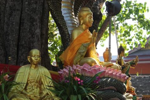 Buddhist sacred statues. Stock Photos