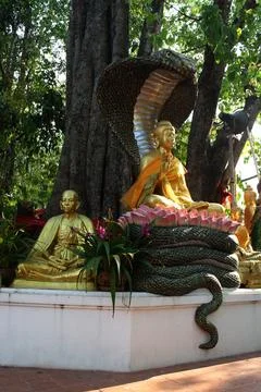 Buddhist sacred statues. Stock Photos