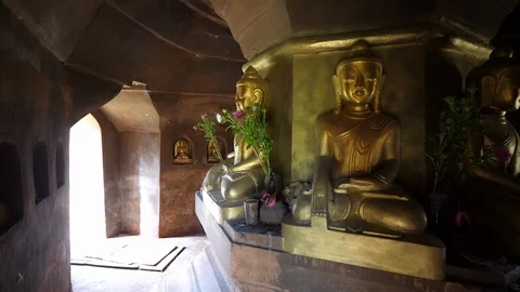 Buddhist statue at Samkar, Residence of the prince, Burma, Asia in 4K Stock Footage 95188989