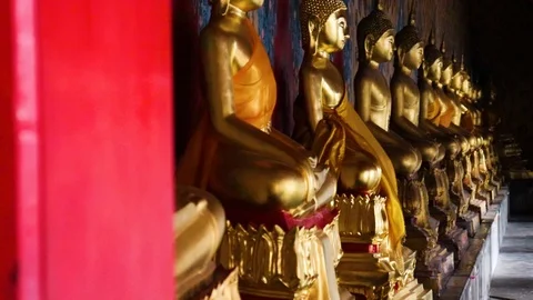 The Buddhist Statues inside Wat Arun, Bangkok Thailand 動画素材 101212946