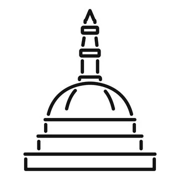 Buddhist stupa building representing buddhist culture line icon Ilustración de archivo