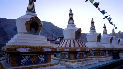 Buddhist Stupa in Kaza Stock Footage 83250345