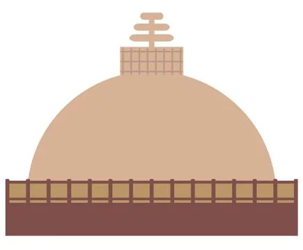 Buddhist stupa on a white background Stock Illustration