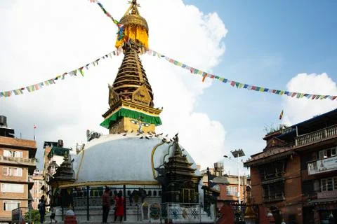 Buddhist Stupas in Thamel Stock Photos