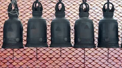 Buddhist Temple Bells Stock Footage 10601448