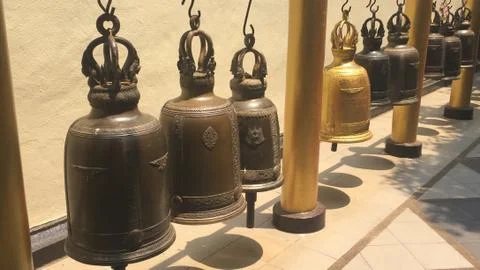Buddhist Temple Bells Stock Photos