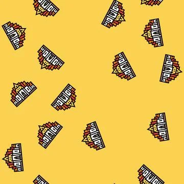 Buddhist temple buddhism vector seamless pattern Stock Illustration