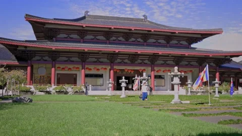 Buddhist temple building architecture Stock Footage 152501369