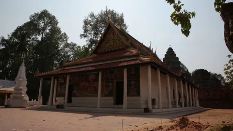 Buddhist Temple in Cambodia Stock Footage 84953298