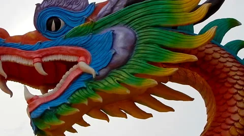 Buddhist Temple Color Dragon Stock Footage 66146792