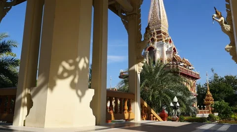 Buddhist Temple complex with garden and shrine Stock Footage 56433632