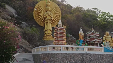 Buddhist Temple Complex On Hillside In Thailand Stock Footage 345495460