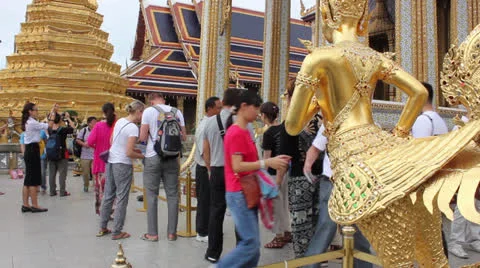 Buddhist temple complex thailand Video stock 24869433