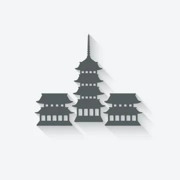 Buddhist temple design element Stock Illustration