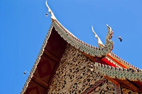 Buddhist temple at doi suthep in thailand Stock Photos