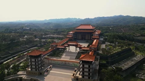 Buddhist temple drone shot 2 Stock Footage 288854712