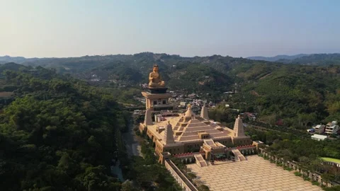 Buddhist temple drone shot 5 Stock Footage 288855232