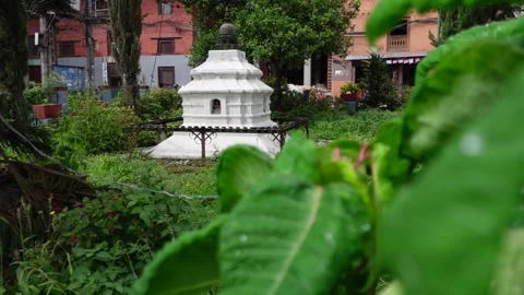 Buddhist Temple in a Garden, Nepal Stock Footage 284377409