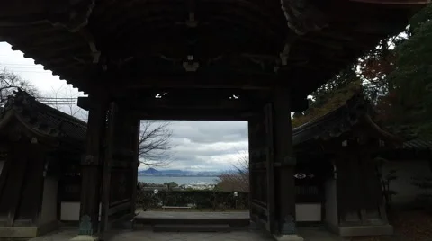 Buddhist Temple Gate in Japan Stock Footage 58782055
